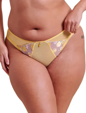 Womens Limoncello Tanga - Yellow Polyamide - Size Medium - Curvy Kate - FashionsVida