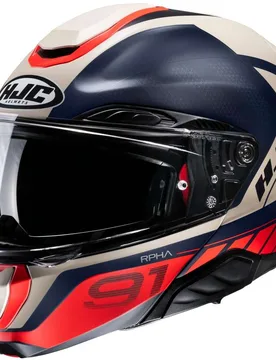 Casco Moto Modulare P/J RPHA 91 RAFINO MC1SF Bianco Blu taglia S - HJC - FashionsVida
