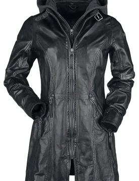 Ledermantel - GGJandra Lamas - XS bis S - für Damen - Größe XS - schwarz - Frauen - female - Mauritius - FashionsVida