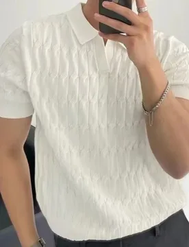 Summer Men's Knitted Short-sleeved Polo Shirt Slim Solid Color Ice Silk Lapel T-shirt - Aliexpress - FashionsVida