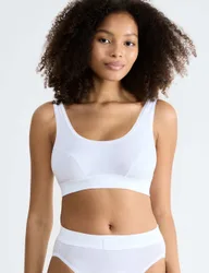 Double Comfort Cotton Rich Non- Wired Crop Top White female