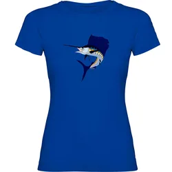 Jumping Sailfish Short Sleeve T-shirt Royal Blue M Women