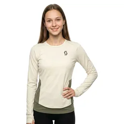 Endurance Tech Long Sleeve T-shirt Cotton White / Hay Green XS Women