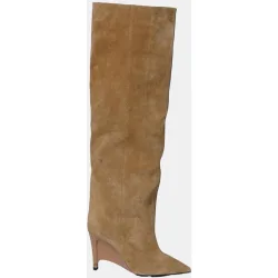 Bota mujer alta marron suede