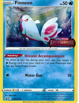 Pokemon Sword & Shield Promo SWSH240 Finneon (STAFF) - Pokémon - FashionsVida