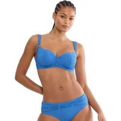 Top de bikini con aro con tirantes ajustables y malla central