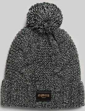 Superdry Damen Strickmütze mit Zopfmuster Schwarz - Größe: One Größe - 29.99 - FashionsVida
