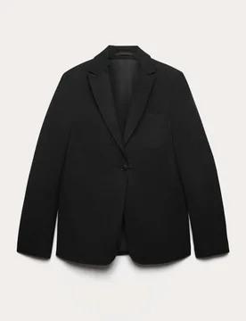 Senior Girls' Slim Fit Blazer School Blazer (9-18 Yrs) Black female - M&S - FashionsVida