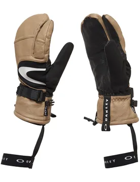 Moufles à 3 doigts chaudes et imperméables - Timberline 3-Finger Pebble en Cuir - Taille M - Beige - Oakley - FashionsVida