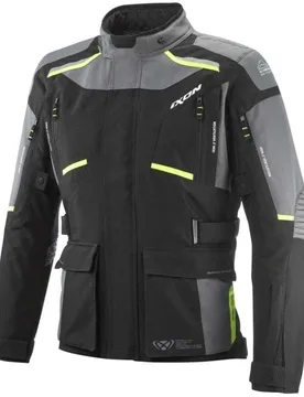 Giubbotto Moto Touring MIDGARD Nero Grigio Giallo Fluo taglia 4XL - Ixon - FashionsVida