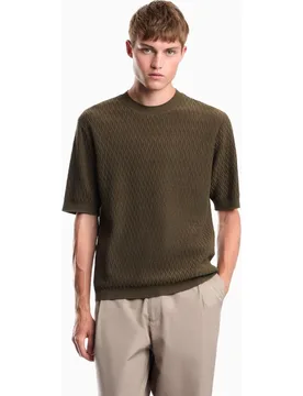 Camiseta de hombre de manga corta y cuello redondo - Emporio Armani - FashionsVida