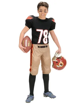 Football Spieler Kinderkostüm beige-schwarz - Widmann - FashionsVida
