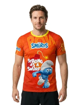 Maglietta A Maniche Corte Strong As A Smurf Multicolour L - OTSO - FashionsVida