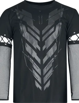 Gothic Langarmshirt - Druvane Top Mens Black - S bis 4XL - für Männer - Größe S - schwarz - Männer - male - Chemical Black - FashionsVida