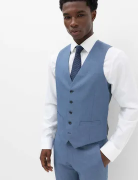Textured Waistcoat Light Airforce male - M&S - FashionsVida