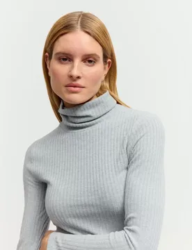 S Rib Rollneck female - S - FashionsVida