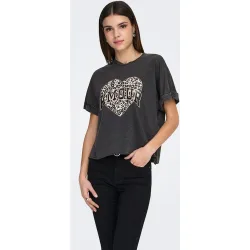 Camiseta de mujer de manga corta y cuello redondo