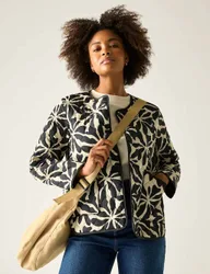 Mira Floral Oversized Puffer Jacket Beige Mix female