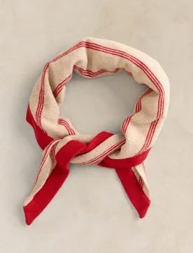 Cotton Rich Striped Triangle Scarf Red Mix female - White stuff - FashionsVida