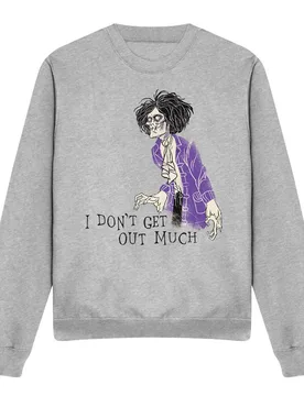 Unisex Hocus Pocus Billy Butcherson I Don't Get Out Much Sweatshirt Light Grey Size: Small - Light Grey - Size: S - Disney - FashionsVida