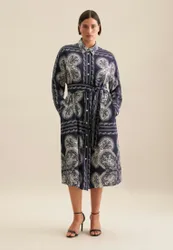 Kleid Tuchprint Blau 50