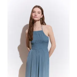 Vestido chifon lurex halter