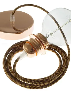 Cables Lampe Suspendue Pendel Pour Abat-jour Rz23 Zigzag 1 M Gold / Burgundy / Copper One Size - Creative - FashionsVida