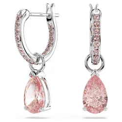 Orecchini pendenti Attract, Taglio Pear, Rosa, Placcato rodio OS