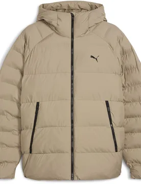 Mens Mono Hooded Puffer Jacket In Ice Coffee - Brown - Puma - FashionsVida
