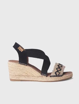 Alpargatas de cuña de mujer de tejido con elásticos - Toni Pons - FashionsVida