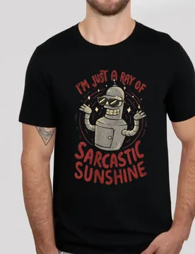 Futurama T-Shirt Bender Shirt Sarcastic Sunshine T-Shirt Regular Men Short Sleeve Funny Shirt Offensive Cotton Tee Tops Summer - Aliexpress - FashionsVida