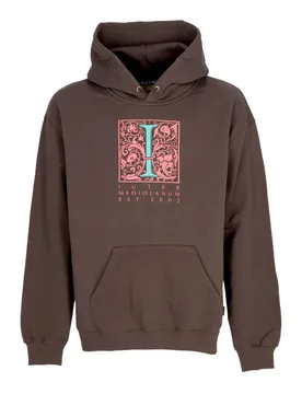 Felpa Cappuccio Uomo Mediolanum Hoodie Brown - IUTER - FashionsVida