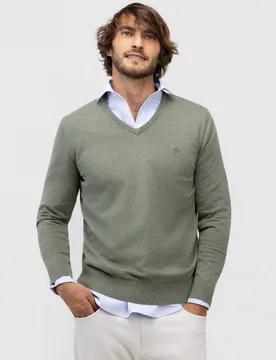 Jersey de hombre cuello pico liso - El Ganso - FashionsVida