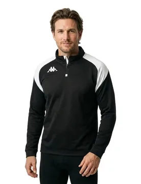 Sweat à Demi-zip Lovato Black / White 4XL - Kappa - FashionsVida