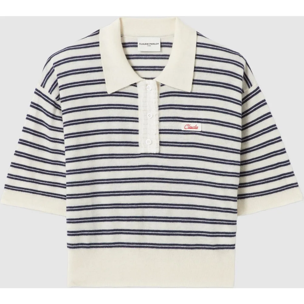 Polo de mujer de punto de lana con rayas - CLAUDIE PIERLOT - FashionsVida