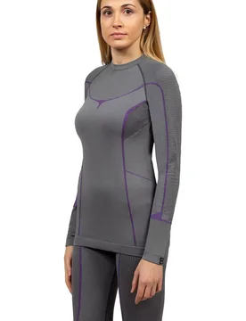 Lady crew neck long sleeves camiseta térmica manga larga mujer Gris (XS) - Dry Heat - FashionsVida
