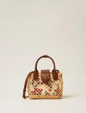 Sac à bandoulière en osier avec pochette - TWINSET - FashionsVida