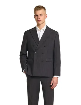 Blazer Reg-theo Pinstriped Dark Grey / Pinstriped 56 Homme - Selected - FashionsVida