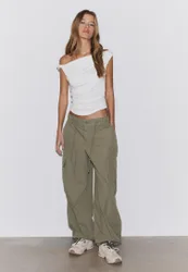 Asymmetrisches Raff-Shirt Ecru L