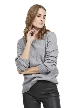 Maglione Ril Medium Grey Melange 2XL - Vila - FashionsVida