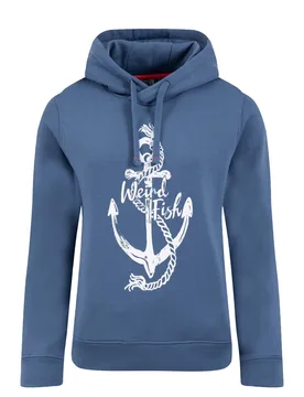 Weird Fish Topaz Front Print Popover Hoodie Size 8 - holiday-shop holiday-shop womens-summer-shop offers all-offers offers womens-offers sale all-sale - Faded Blue - FashionsVida