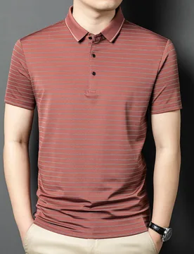 Men's T-shirt Short-sleeved Casual 2026 Summer Thin Ice Silk Lapel Business Dad Wear Cool Breathable Polo Shirt - Aliexpress - FashionsVida