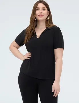Camiseta de mujer de jersey con detalle en el escote ajuste y diseño para el máximo confort - Fiorella Rubino - FashionsVida