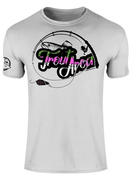 Trout Area Short Sleeve T-shirt Light Grey XL Men - Hotspot Design - FashionsVida