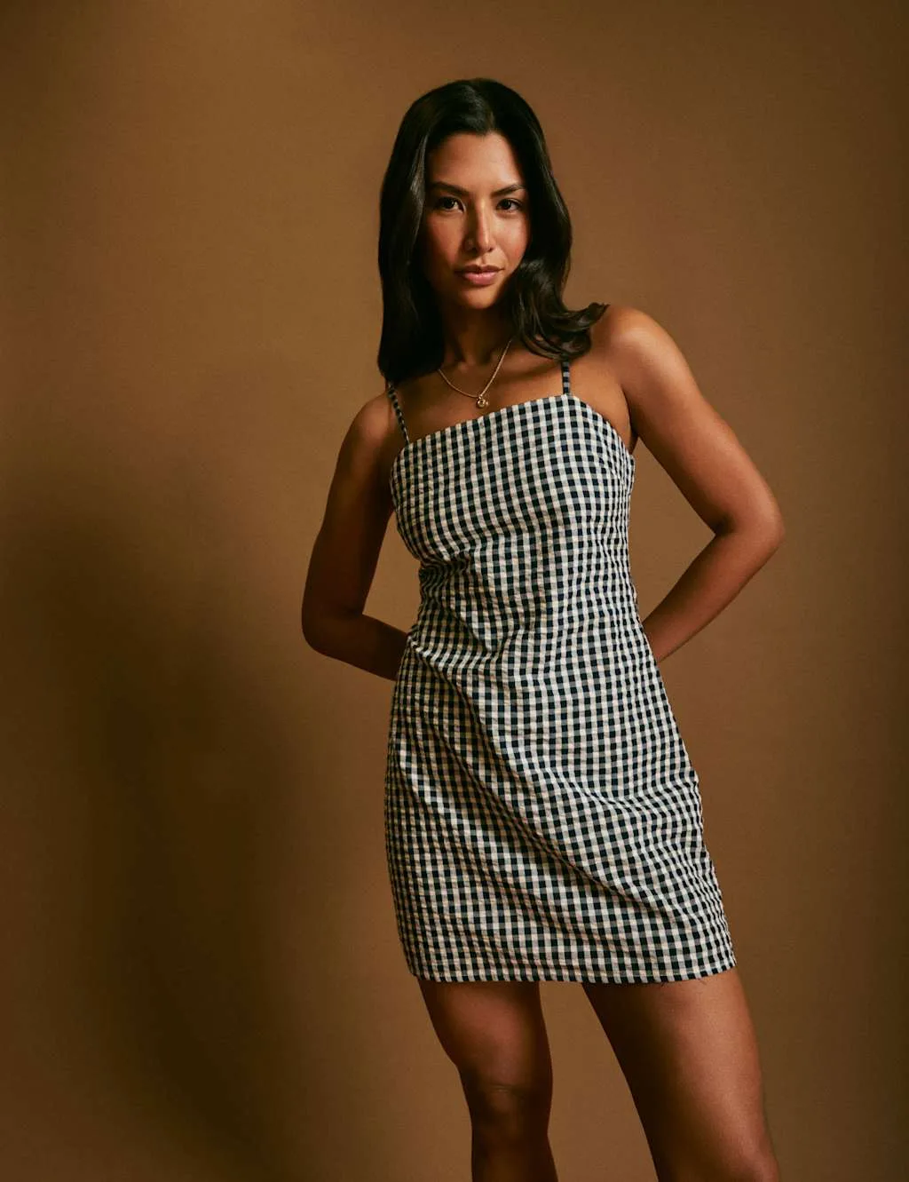 Cotton Rich Checked Mini Shift Dress Blue female - Nobody's Child - FashionsVida
