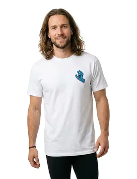 T-shirt à Manches Courtes Screaming Hand Chest White M - Santa Cruz - FashionsVida