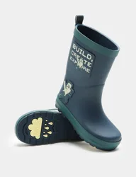 Kids' Minecraft™ Waterproof Wellies (8 Small-2 Large) Blue Mix male
