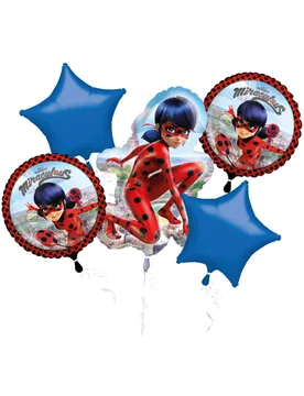 Ladybug-Luftballons Aluminium 5 Stück rot-blau-schwarz - RIETHMULLER - FashionsVida