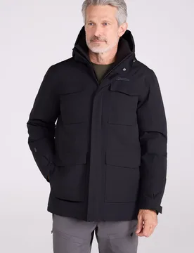 Concord' Mens Extreme Down Jacket Waterproof Hooded Full Zip Long Winter Coat Black - Size Small - Mountain Warehouse - FashionsVida