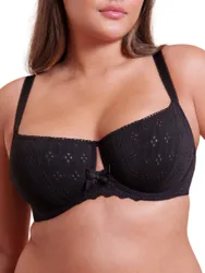 Womens Flora Balcony Bra - Black Polyamide - Size 38h